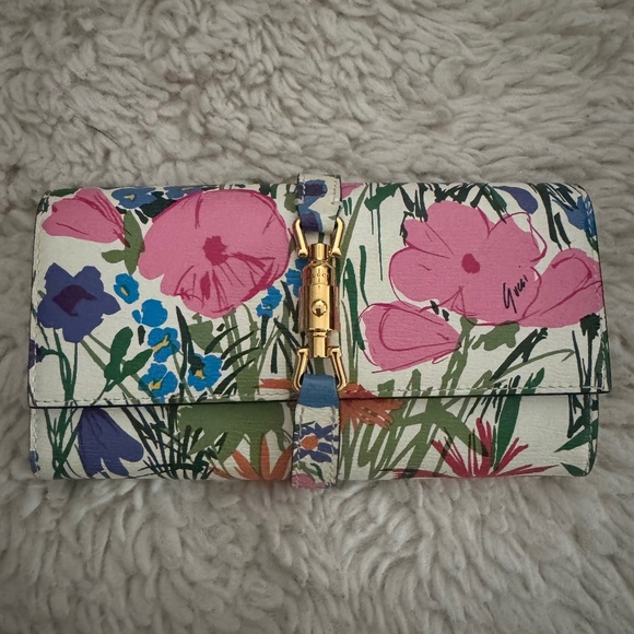 Gucci x Ken Scott - Jackie 1961 floral wallet on gold chain (limited edition) - Picture 1 of 6